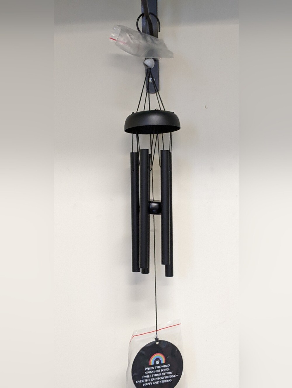 Solsken Rainbow Bridge Pet Memorial Metal Wind Chime - Black - New
